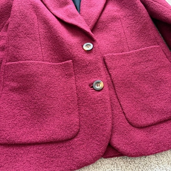 Boden Marylebone Textured Blazer Womens 4 Burgundy Red Classy Professional - Picture 3 of 10